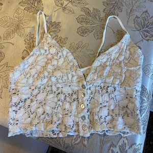Urban Outfitters Lace Cropped Tank Top